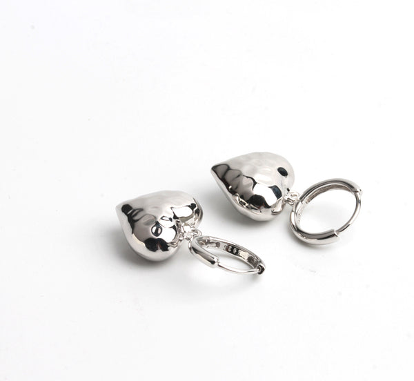 Cute Womens Silver Dangle Earrings Gold Plated Silver Heart Earrings For Women Fashion