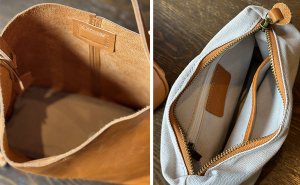 Full Grain Leather Bucket Bag for Women Vintage Cowhide Crossbody Handbag Capacity