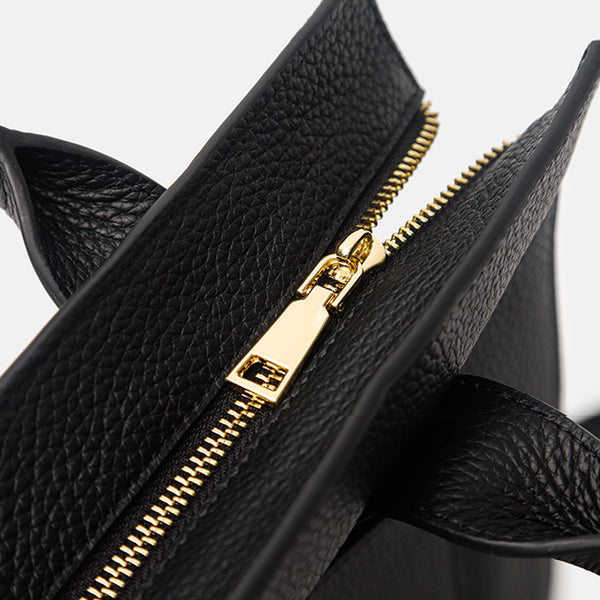 Functional Square Leather Backpack Top Handle Handbag for Women Details