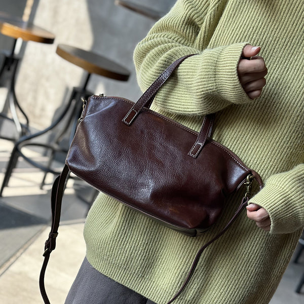 Genuine Leather Crossbody Bags For Women Zip Top Real Leather Handbags Beautiful