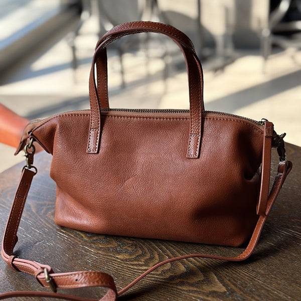 Genuine Leather Crossbody Bags For Women Zip Top Real Leather Handbags Classy