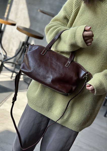 Genuine Leather Crossbody Bags For Women Zip Top Real Leather Handbags Cool