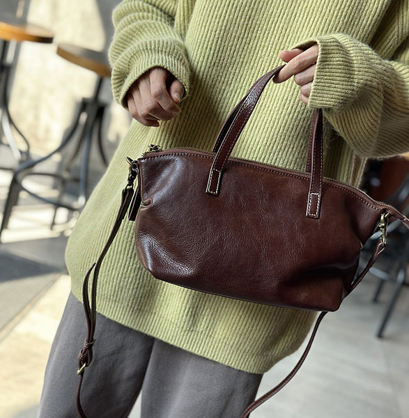 Genuine Leather Crossbody Bags For Women Zip Top Real Leather Handbags Cute