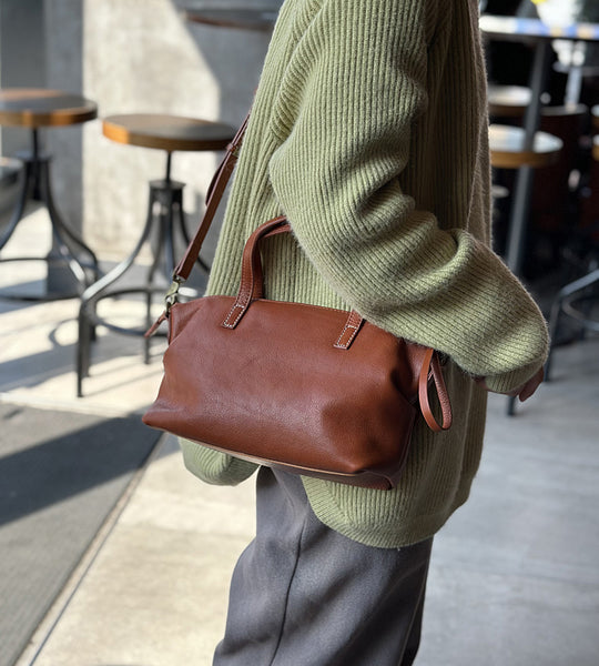 Small Genuine Leather Crossbody Bags For Women Zip Top Real Leather Handbags