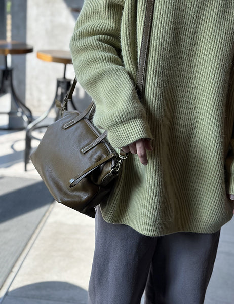 Genuine Leather Crossbody Bags For Women Zip Top Real Leather Handbags Gift
