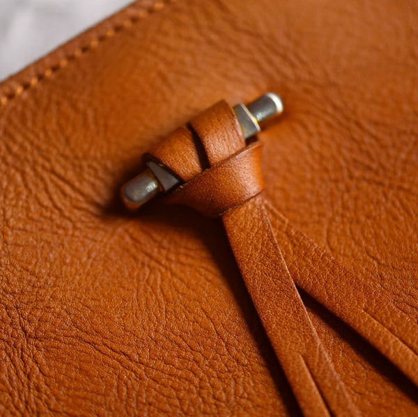 Genuine Leather Fringe Crossbody Bag for Women Boho Western Shoulder Purse with Studs