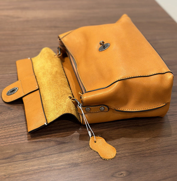 Small Real Leather Shoulder Bag-Elegant Vintage Style for Daily and Travel