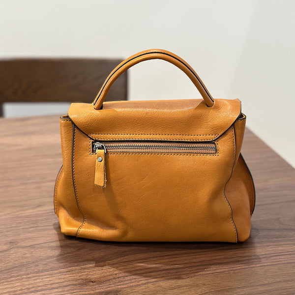 Small Real Leather Shoulder Bag-Elegant Vintage Style for Daily and Travel