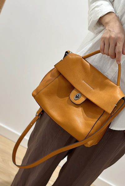 Small Real Leather Shoulder Bag-Elegant Vintage Style for Daily and Travel