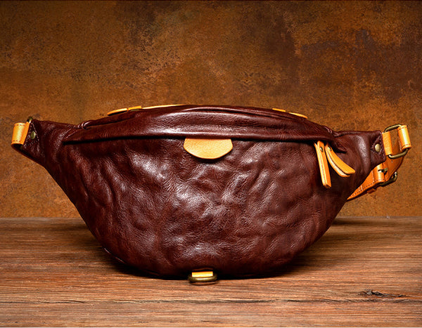 Genuine Leather Waist Bag for Women Vintage Crossbody Sling Bag Belt Bag Chest Purse Fashion