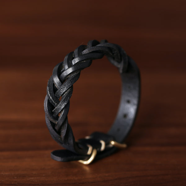 Handmade Vintage Vegetable Tanned Leather Bracelet with Brass Buckle Adjustable Unisex Wristband Accessories