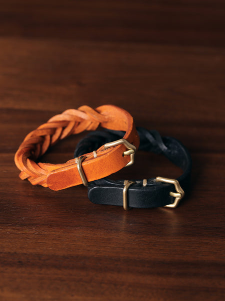 Handmade Vintage Vegetable Tanned Leather Bracelet with Brass Buckle Adjustable Unisex Wristband Casual