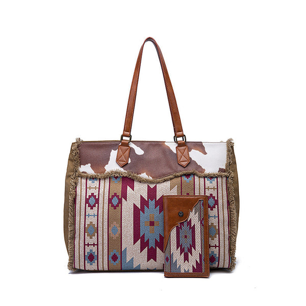 Hippie Womens Canvas Over The Shoulder Bag Travel Tote Bag With Wallet Affordable
