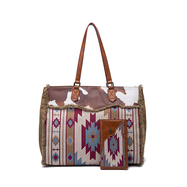 Hippie Womens Canvas Over The Shoulder Bag Travel Tote Bag With Wallet Affordable