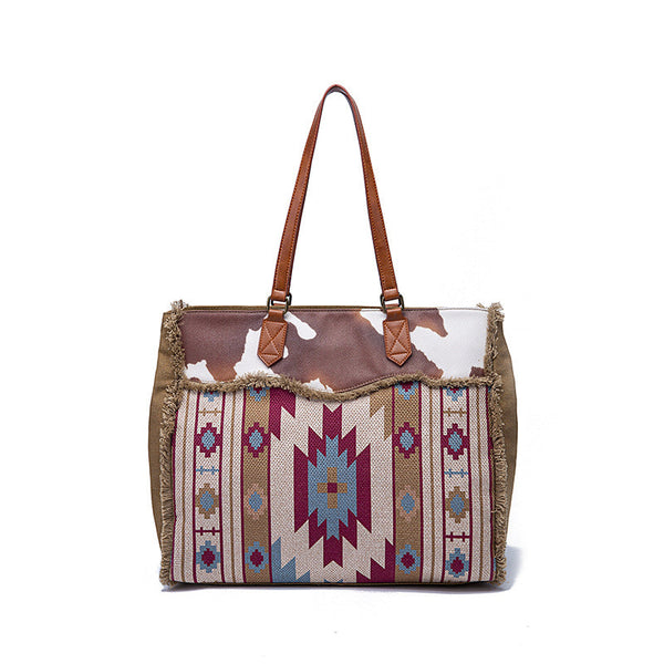 Hippie Womens Canvas Over The Shoulder Bag Travel Tote Bag With Wallet Badass