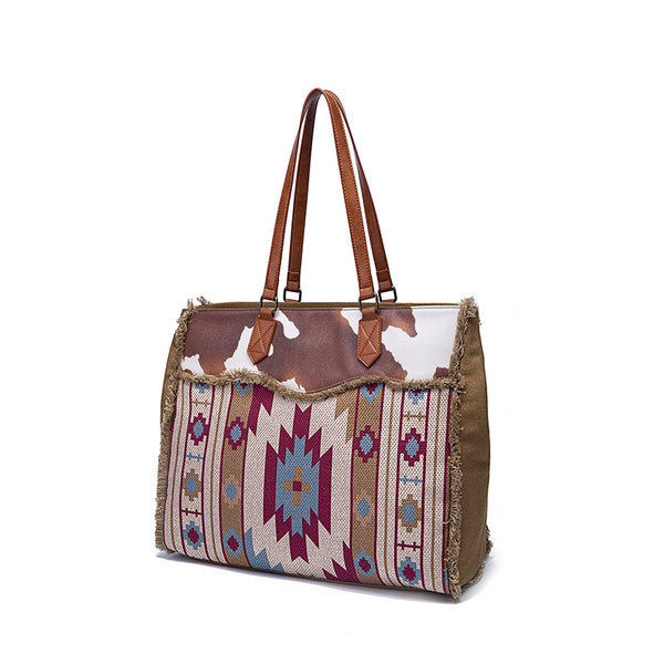 Hippie Womens Canvas Over The Shoulder Bag Travel Tote Bag With Wallet Beautiful