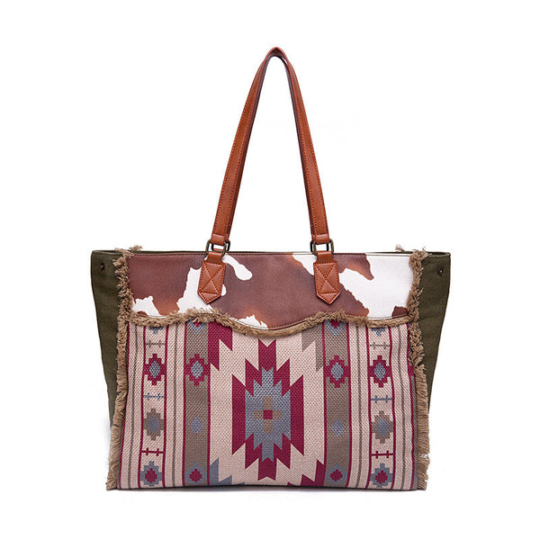 Hippie Womens Canvas Over The Shoulder Bag Travel Tote Bag With Wallet Casual