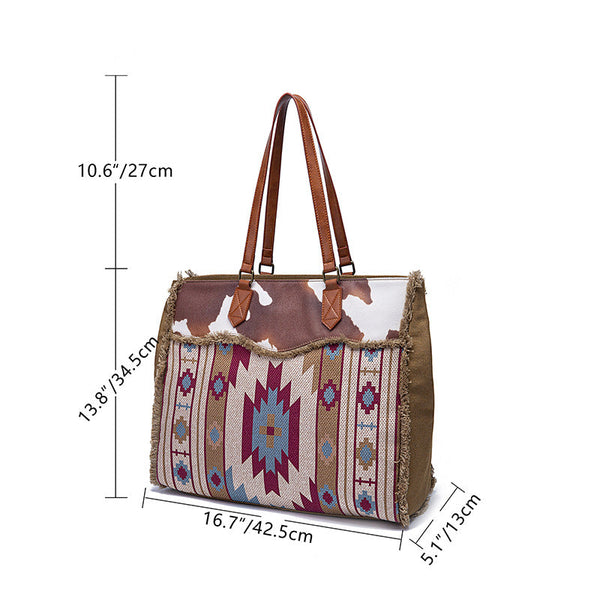 Hippie Womens Canvas Over The Shoulder Bag Travel Tote Bag With Wallet Chic