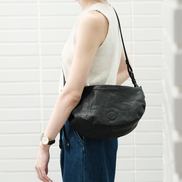 Hobo Women Soft Leather Shoulder Bag Black Crossbody Purses For Women