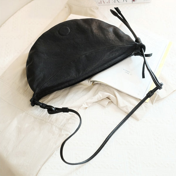 Hobo Women Soft Leather Shoulder Bag Black Crossbody Purses For Women Cool