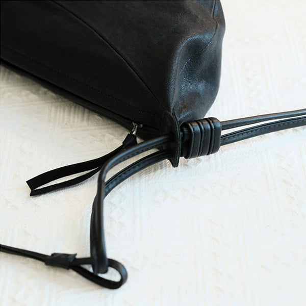 Hobo Women Soft Leather Shoulder Bag Black Crossbody Purses For Women Genuine-Leather