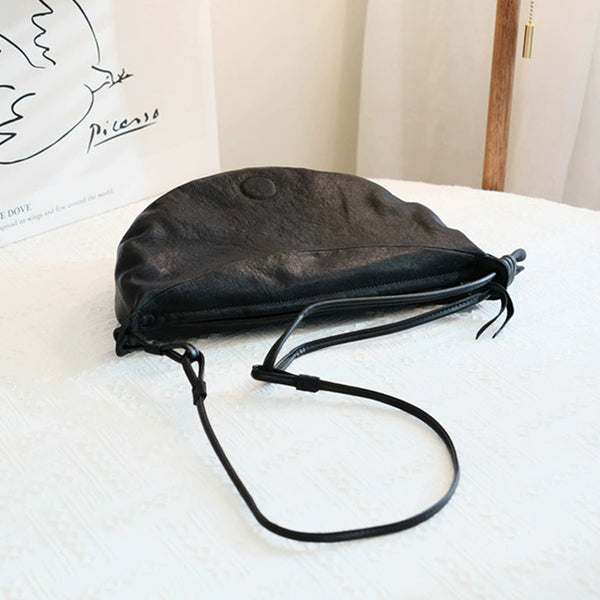 Hobo Women Soft Leather Shoulder Bag Black Crossbody Purses For Women Quality