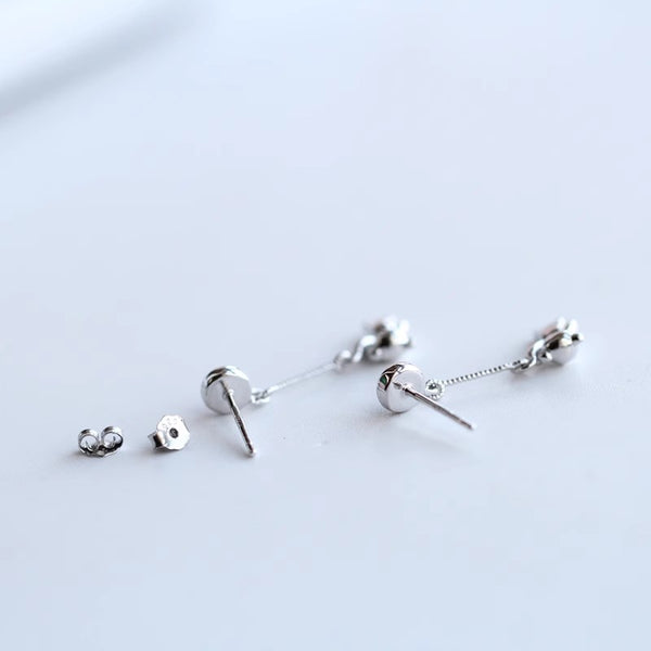 Ladies Balloon Bear Sterling Silver Moonstone Earrings Stud Earrings For Women Cute