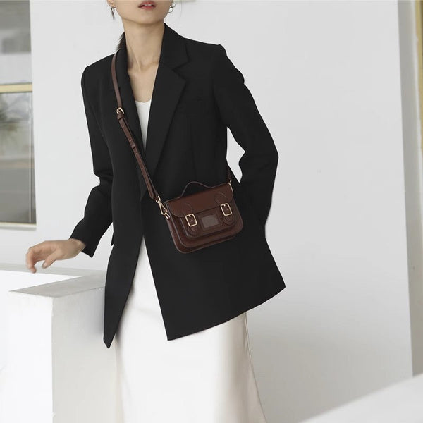 Ladies Mini Leather Crossbody Bag Brown Shoulder Bag Affordable