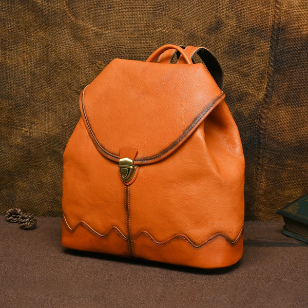 Ladies Small Leather Rucksack Vintage Backpack Purse