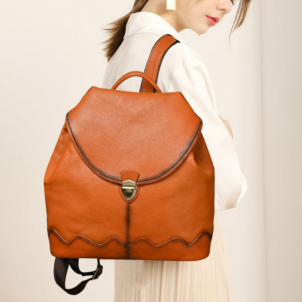Cute Ladies Leather Rucksack Small Leather Backpack Bag Beautiful