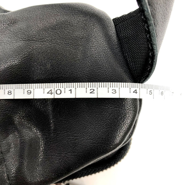 Large Women's Black Leather Sling Bag Chest Bag For Women Details