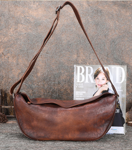 Large Women's Crossbody Chest Bag Leather Sling Bags For Women Beautiful