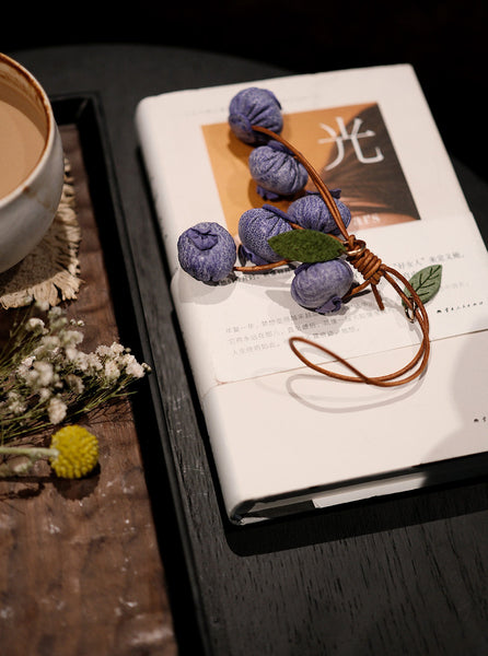 Leather Blueberry Bag Charm Handmade Vegetable Tanned Cowhide Fruit Keychain for Handbags Chic
