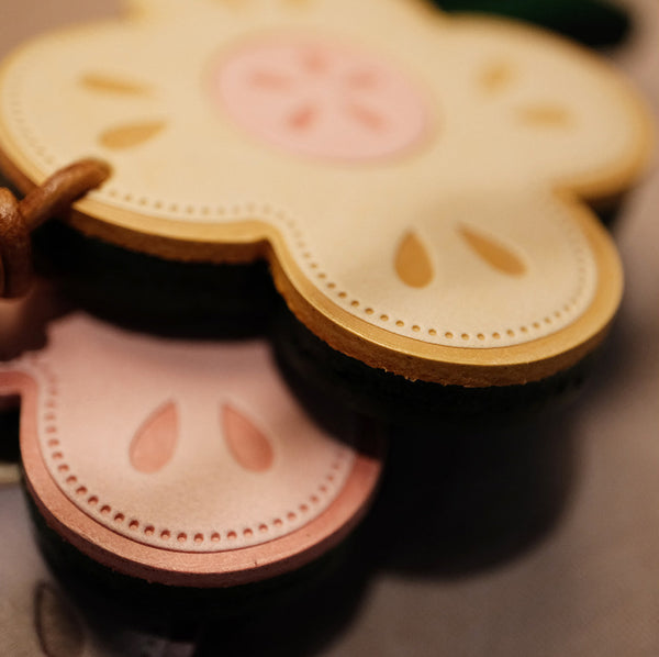 Leather Flower Bag Charm Vegetable-Tanned Cowhide Bag Accessory for Women  Details