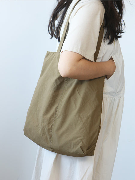 Lightweight Nylon Tote Bag for Women Large Shoulder Handbag with Zipper Pouch Outside