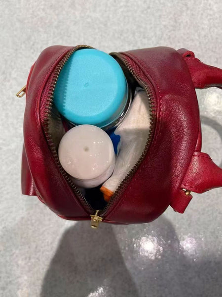 Mini Leather Backpack Purse for Women Convertible Crossbody Bag in Top Grain Cowhide Inside