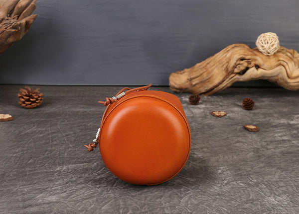 Mini Leather Drawstring Bucket Bag for Women Handheld  Crossbody Bag Fashion