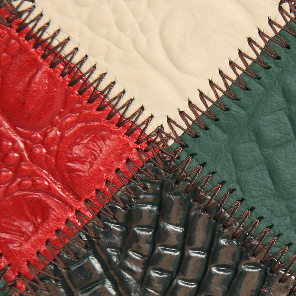 Patchwork Leather Mini Backpack for Women Boho Multi-Way Leather Crossbody Handbag Cowhide