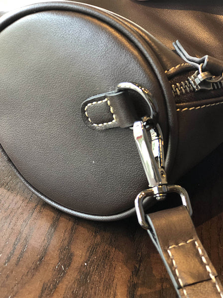 Retro Women's Soft Cowhide Crossbody Purse Genuine Leather Barrel Bag Fashion