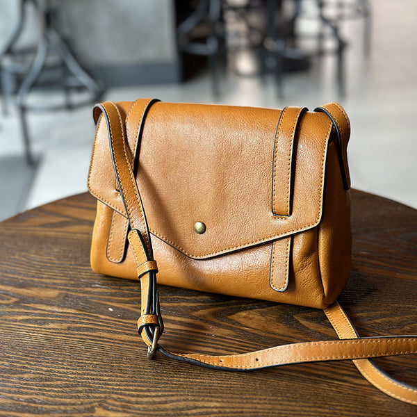 Retro Womens Leather Satchel Crossbody Bag Small Leather Crossbody Bag Gift-idea