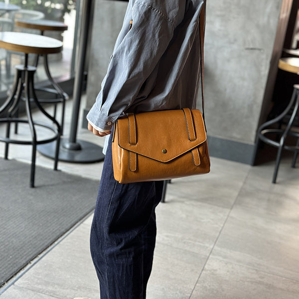 Womens Vintage Leather Satchel Bag Small Leather Crossbody Bag