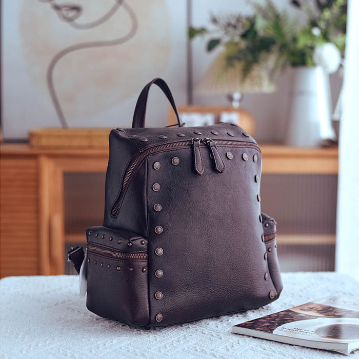 Genuine Leather Backpack, Unique Leather Backpack For Women, Pocket Backpack, Zipper Handbag, Leather Handbag Women, Backpack factory With Straps.