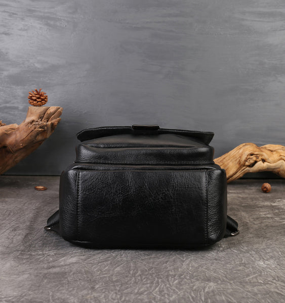 Small Genuine Leather Backpack for Women Vintage Embossed Convertible Bag