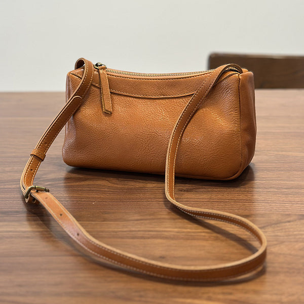 Small Genuine Leather Crossbody Bag for Women Minimalist Shoulder Bag Affordable