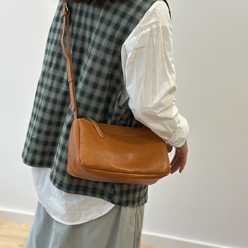 Small Genuine Leather Crossbody Bag for Women Minimalist Shoulder Bag Best