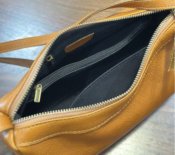 Small Genuine Leather Crossbody Bag for Women Minimalist Shoulder Bag Capacity