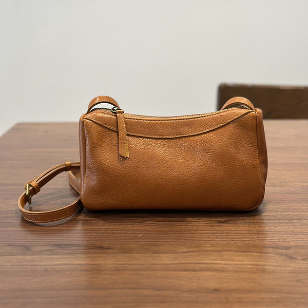 Small Genuine Leather Crossbody Bag for Women Minimalist Shoulder Bag Casual