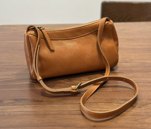 Small Genuine Leather Crossbody Bag for Women Minimalist Shoulder Bag Chic