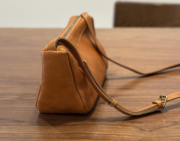 Small Genuine Leather Crossbody Bag for Women Minimalist Shoulder Bag Classic