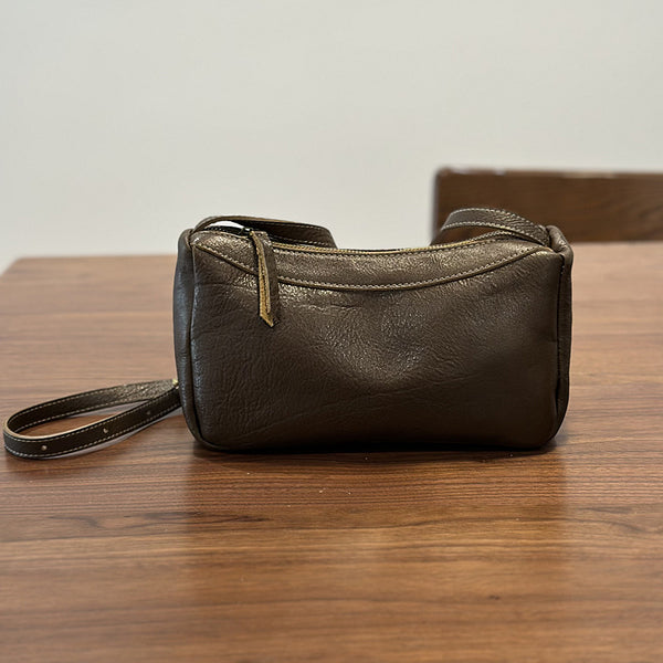Small Leather Shoulder Bag for Women Vintage Minimalist Crossbody
